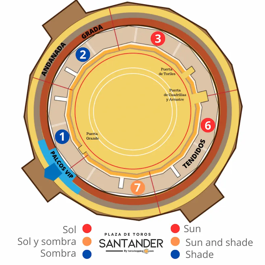 Mapa asientos plaza toros santander